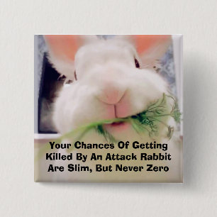 Bóton Quadrado 5.08cm Botão Atacar coelho