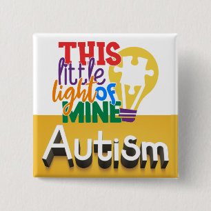 Bóton Quadrado 5.08cm Botão Autismo