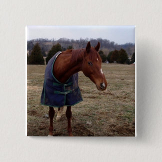 Bóton Quadrado 5.08cm Botão azul azul do quadrado do mar