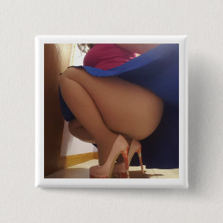 Bóton Quadrado 5.08cm Botão azul do peekaboo da saia