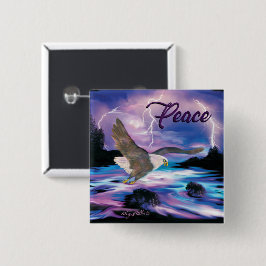 Bóton Quadrado 5.08cm Botão Bald Eagle