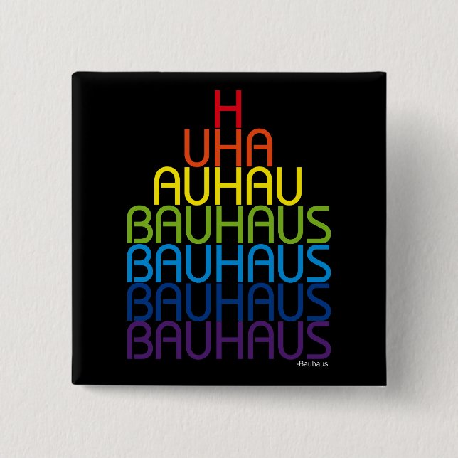 Bóton Quadrado 5.08cm Botão Bauhaus (Frente)