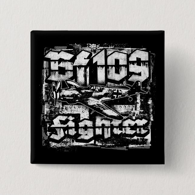 Bóton Quadrado 5.08cm Botão Bf 109 (Frente)