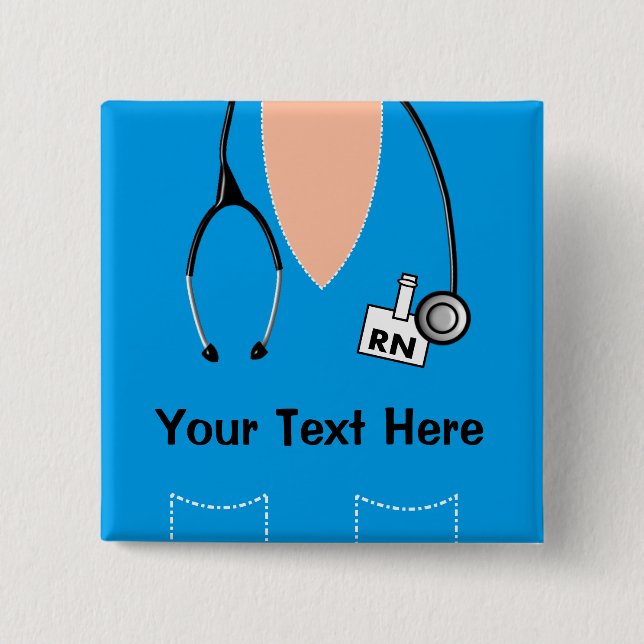 Bóton Quadrado 5.08cm Botão Bl do crachá conhecido da enfermeira (Frente)