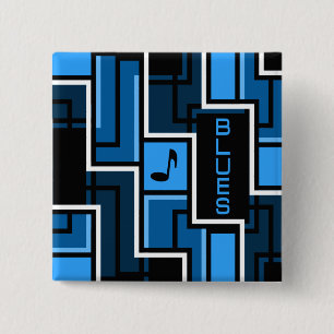 Bóton Quadrado 5.08cm botão Blues