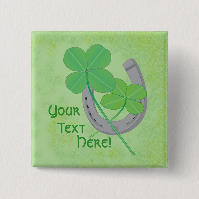 Bóton Quadrado 5.08cm Botão Boa Sorte (Frente)