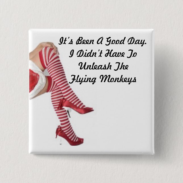 Bóton Quadrado 5.08cm Botão Bom Dia (Frente)