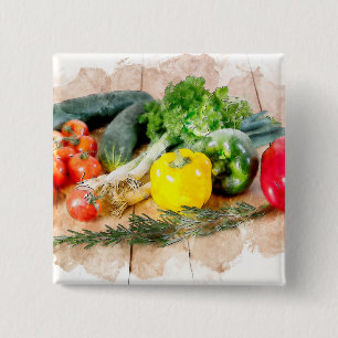 Bóton Quadrado 5.08cm Botão Bonito de Pino - Produtos Hortícolas Frescos