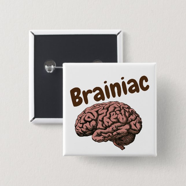 Bóton Quadrado 5.08cm Botão Brainiac (Frente & Verso)