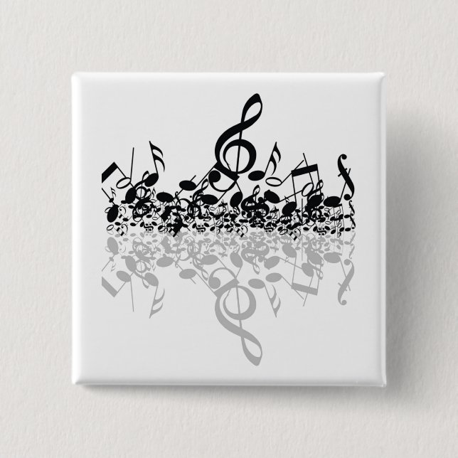 Bóton Quadrado 5.08cm Botão Branco Nada, Mas Treble (Frente)