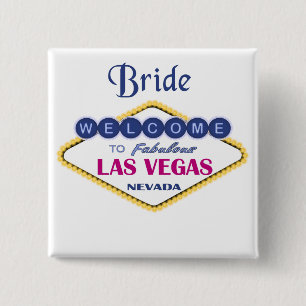 Bóton Quadrado 5.08cm Botão Bride Las Vegas