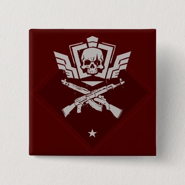 Bóton Quadrado 5.08cm Botão BRUTAL da fração ORDO do jogo | de (Frente)