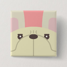 Bóton Quadrado 5.08cm Botão Bulldog Francês