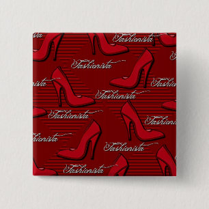 Bóton Quadrado 5.08cm Botão Calçados Vermelho-Fashionista