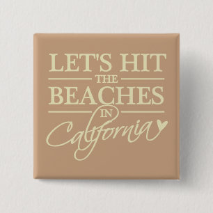 Bóton Quadrado 5.08cm botão California Beaches