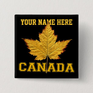 Bóton Quadrado 5.08cm Botão Canadá Souvenir Varsity Botões Canadá Pinos