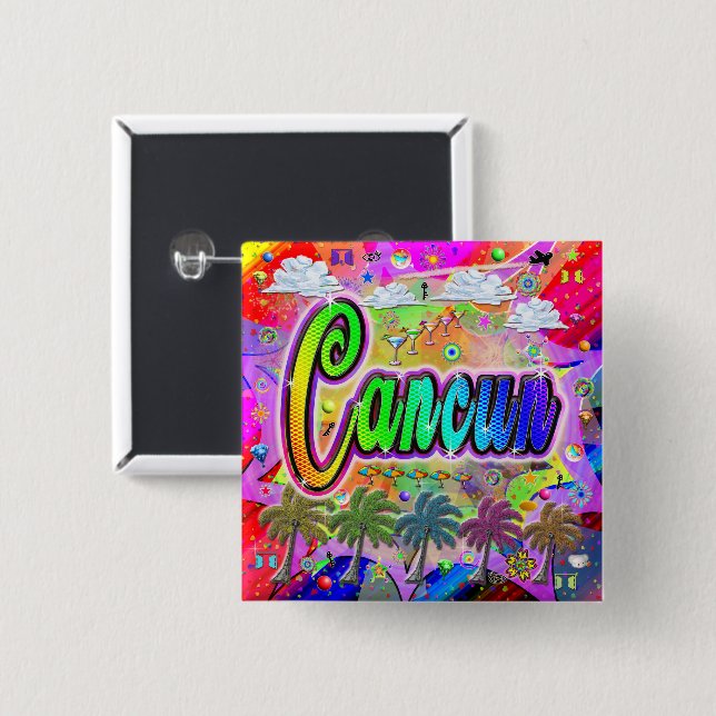 Bóton Quadrado 5.08cm Botão Cancelar Vista Express (Frente & Verso)