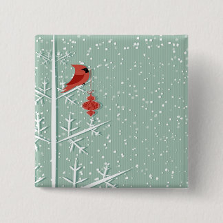 Bóton Quadrado 5.08cm Botão cardinal vermelho