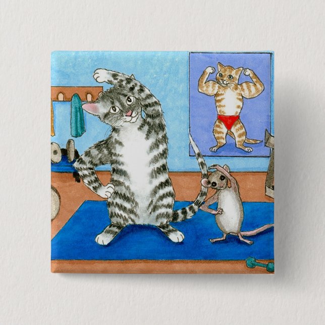 Bóton Quadrado 5.08cm botão cat 458 (Frente)