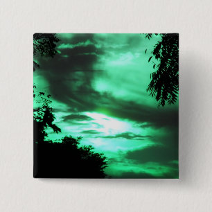 Bóton Quadrado 5.08cm Botão Céu Verde Nublado