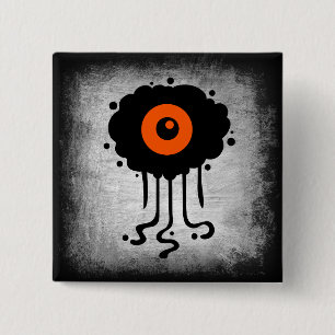 Bóton Quadrado 5.08cm Botão Ciclo de Alienígena do Halloween