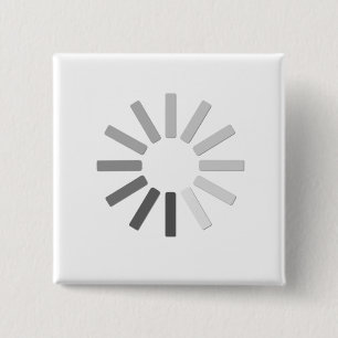 Bóton Quadrado 5.08cm botão cinzento do símbolo da carga do computador