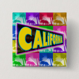 Bóton Quadrado 5.08cm Botão "Coloring California 2"