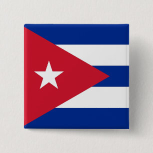 Bóton Quadrado 5.08cm Botão com a bandeira de Cuba
