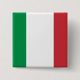 Bóton Quadrado 5.08cm Botão com a bandeira de Italia