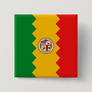 Bóton Quadrado 5.08cm Botão com a bandeira de Los Angeles, Califórnia