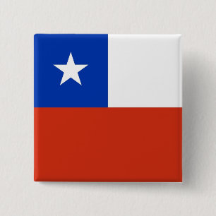 Bóton Quadrado 5.08cm Botão com a bandeira do Chile