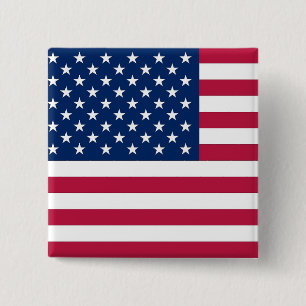 Bóton Quadrado 5.08cm Botão com a bandeira dos EUA