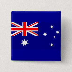 Bóton Quadrado 5.08cm Botão com Bandeira da Austrália
