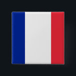 Bóton Quadrado 5.08cm Botão com Bandeira da França<br><div class="desc">Mostre seu orgulho francês com este botão de na moda com a bandeira da França! Feito com atenção aos detalhes, este botão é mais do que um acessório; é uma celebração da cultura e da herança francesas. O design ousado mostra orgulhosamente a icônica bandeira tricolor da França - azul, branca...</div>