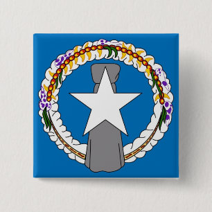 Bóton Quadrado 5.08cm Botão com bandeira das Ilhas Marianas Nortes