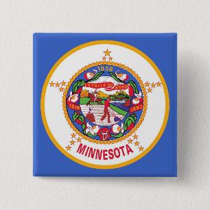 Bóton Quadrado 5.08cm Botão com bandeira de Minnesota
