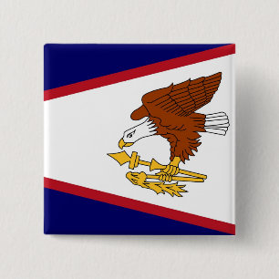 Bóton Quadrado 5.08cm Botão com bandeira de Samoa Americana