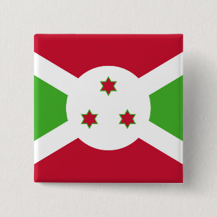 Bóton Quadrado 5.08cm Botão com Bandeira do Burundi