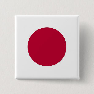 Bóton Quadrado 5.08cm Botão com Bandeira do Japão