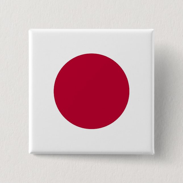 Bóton Quadrado 5.08cm Botão com Bandeira do Japão (Frente)