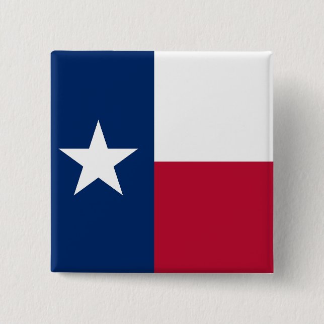 Bóton Quadrado 5.08cm Botão com Bandeira do Texas (Frente)