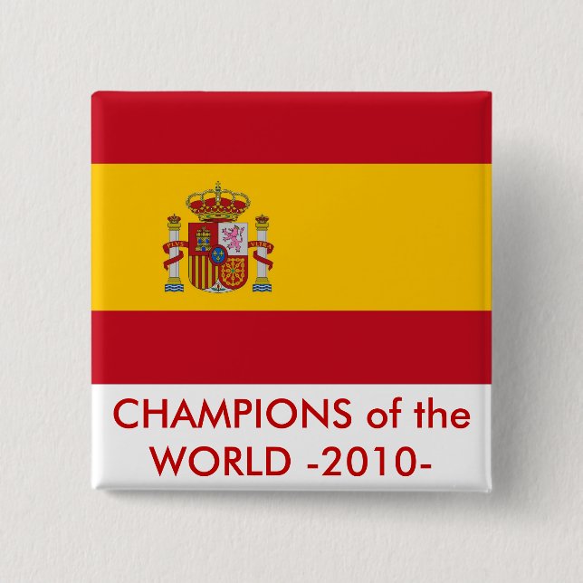 Bóton Quadrado 5.08cm Botão com Sinalizador de Espanha (Frente)
