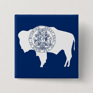 Bóton Quadrado 5.08cm Botão com Sinalizador de Wyoming