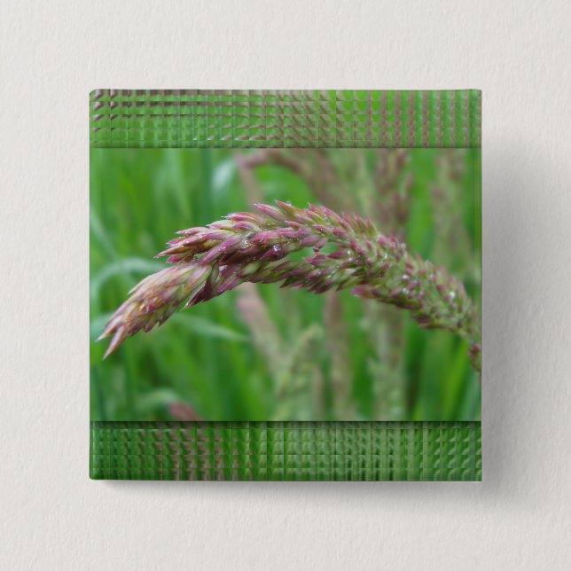 Bóton Quadrado 5.08cm Botão Como a grama cresce (Frente)