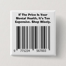 Bóton Quadrado 5.08cm Botão comprar com sabedoria