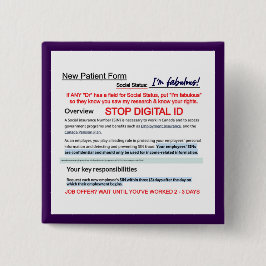 Bóton Quadrado 5.08cm Botão Conhecer seus direitos por RoseWrite