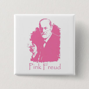 Bóton Quadrado 5.08cm Botão cor-de-rosa de Freud