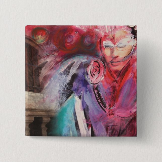 Bóton Quadrado 5.08cm Botão Cores (Frente)