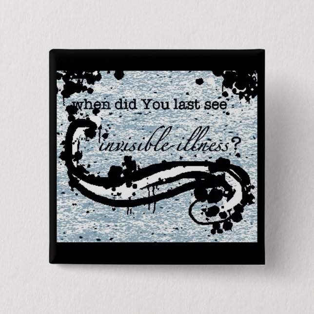 Bóton Quadrado 5.08cm botão/crachá/pino invisíveis da doença (Frente)