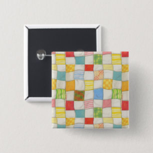 Bóton Quadrado 5.08cm Botão CRAZY QUILT Square